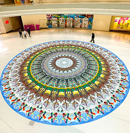 A beautiful work of art inlayed in the floor at the Mall of America.