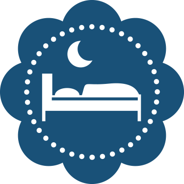 A graphic of a bed